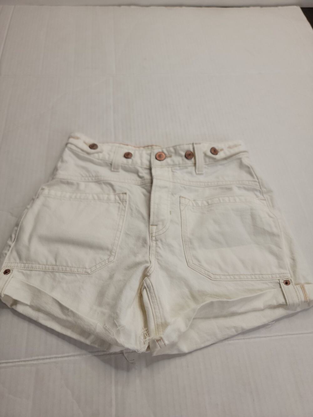 We the Free Mid Rise Palmer Shorts SZ 24 Free People Ivory Gorpcore Granola NWT